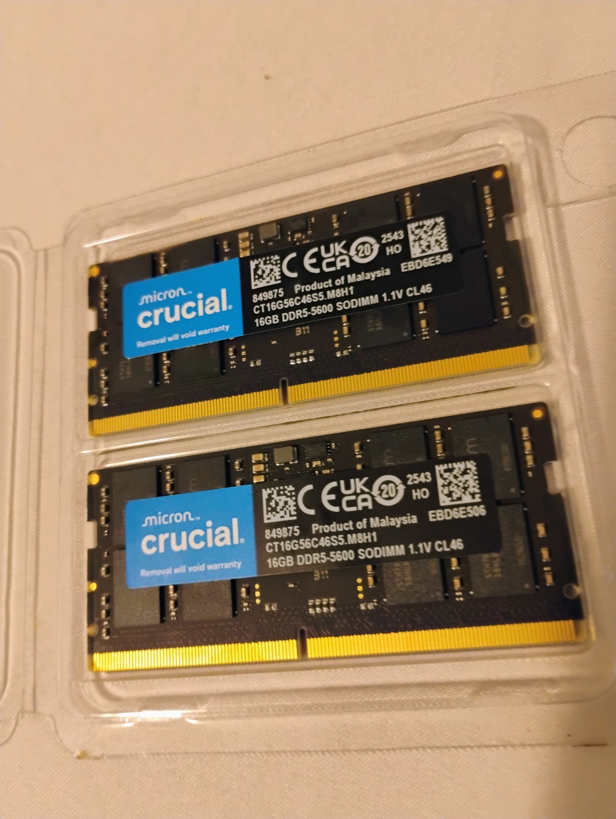 Crucial 32GB Kit (2x16GB) DDR5 5600MHz SODIMM LAPTOP RAM BOOST