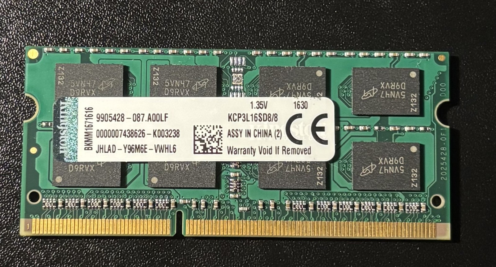 Kingston 8GB PC3-12800 (DDR3-1600) Memory (KCP3L16SD8/8)