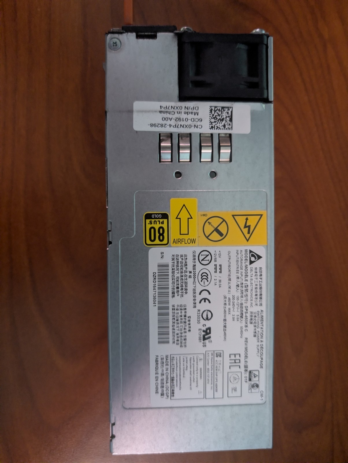 Delta DPS-460KB 80 Plus Gold 460W Power Supply for Dell S4048-ON N4000 N4032F