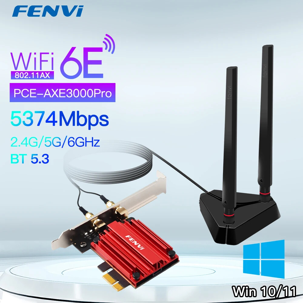 Wi-Fi 6E AX210 Bluetooth 5.3 802.11AX Wireless PCIE Adapter Support PC Win10/11