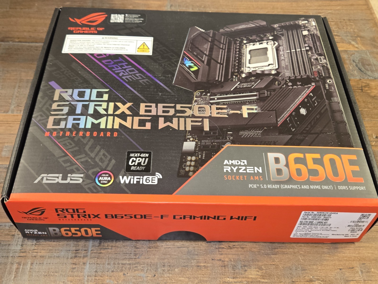 New, Sealed! ASUS ROG Strix B650E-F Gaming WIFI Motherboard AMD Ryzen Socket AM5