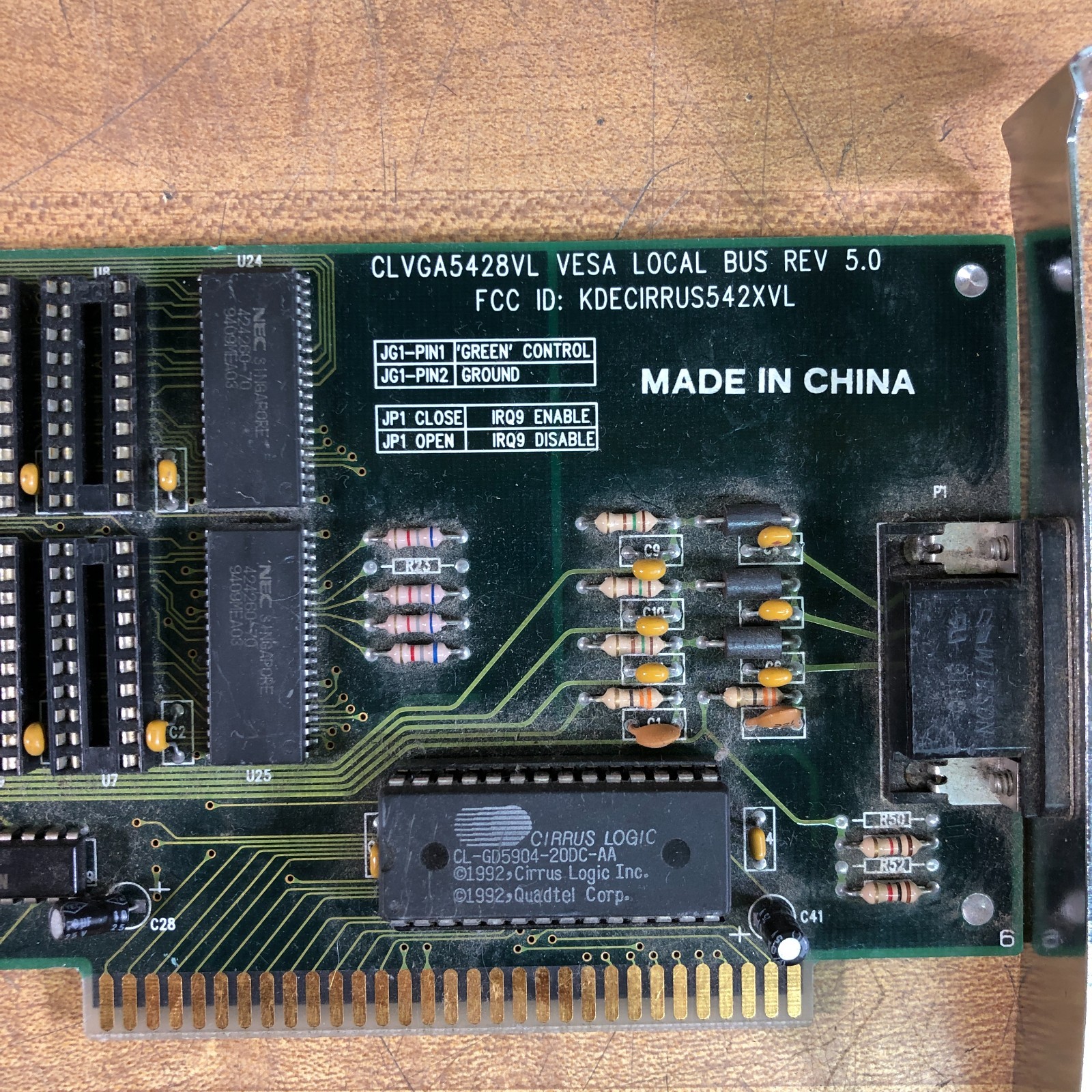 Cirrus Logic CLVGA5428VL CL-GD5428-80QC-A VESA VLB Video Graphics Card (TESTED)