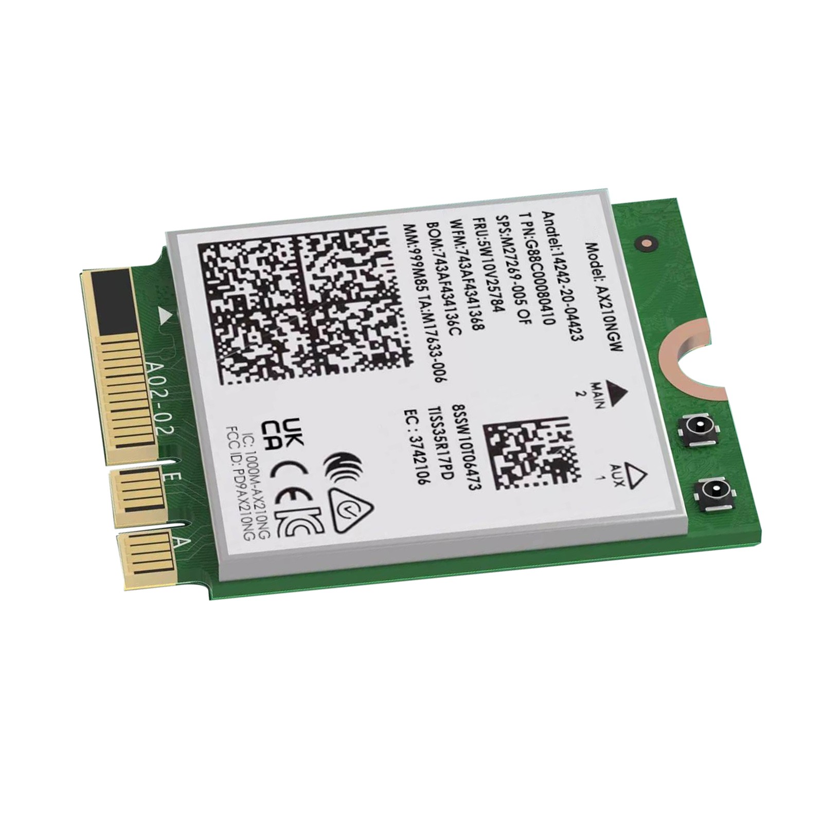 1* WiFi 6E AX5400 M.2 Module With NGFF/M.2 Connector For Intel AX210NGW