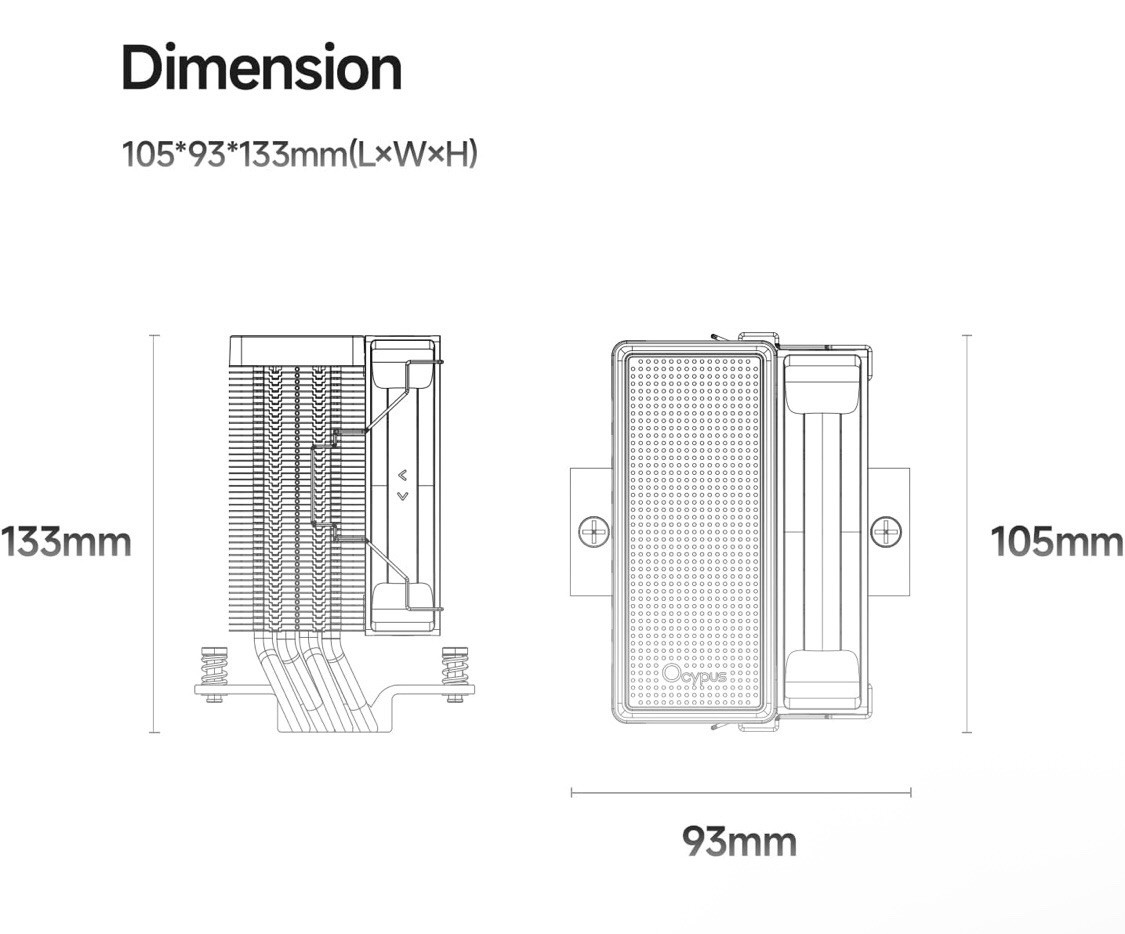 Gamma A40 ARGB BK CPU Cooler,100Mm PWM Fan,133Mm Height Single Tower Computer Co