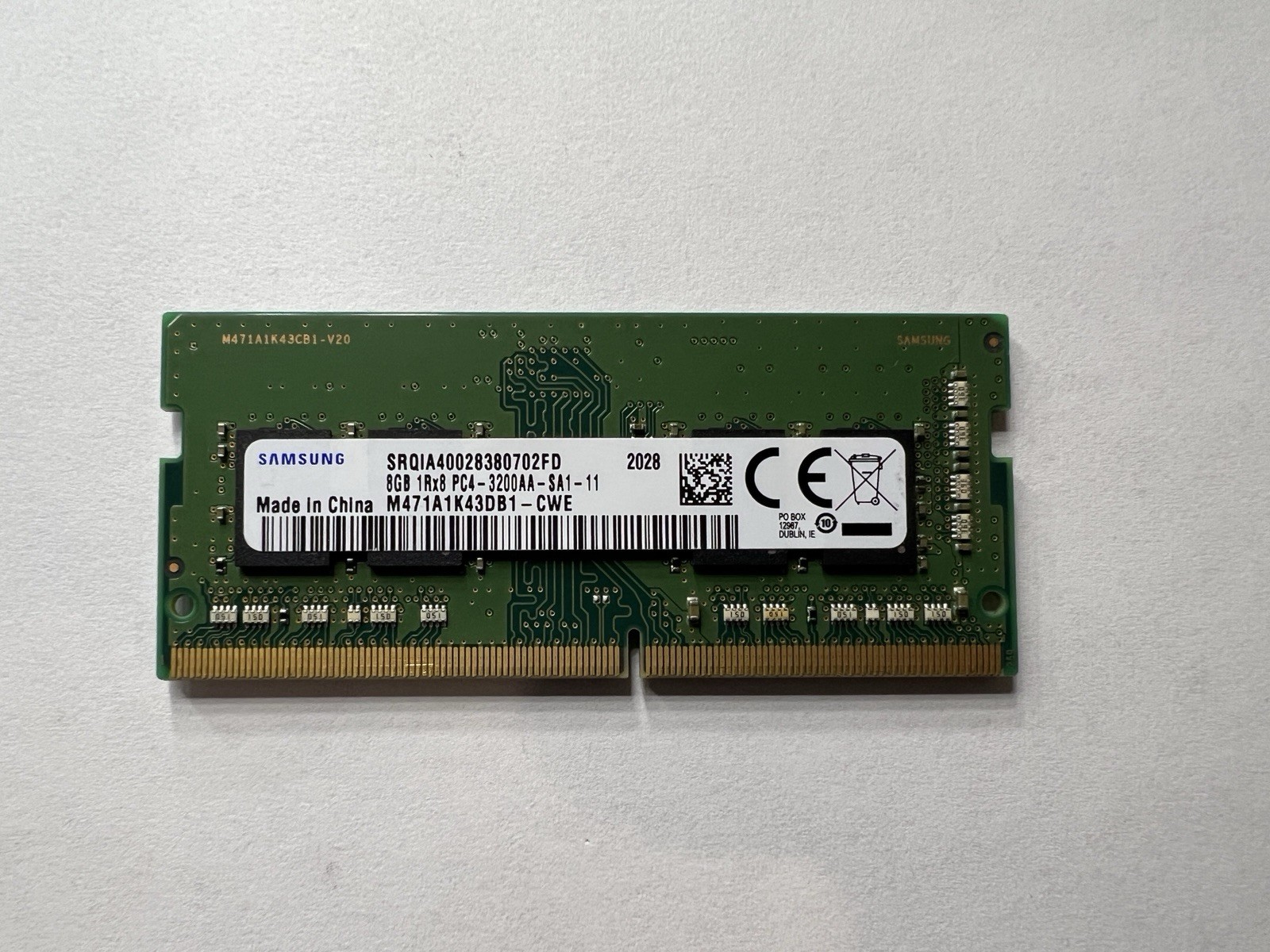 Samsung 8GB DDR4-3200 SODIMM M471A1K43DB1/M471A1K43EB1 Qty 1