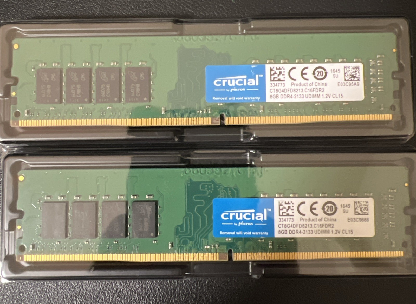 2x Crucial 8GB (16GB Total) DDR4 Desktop Memory Ram: Tested And Working