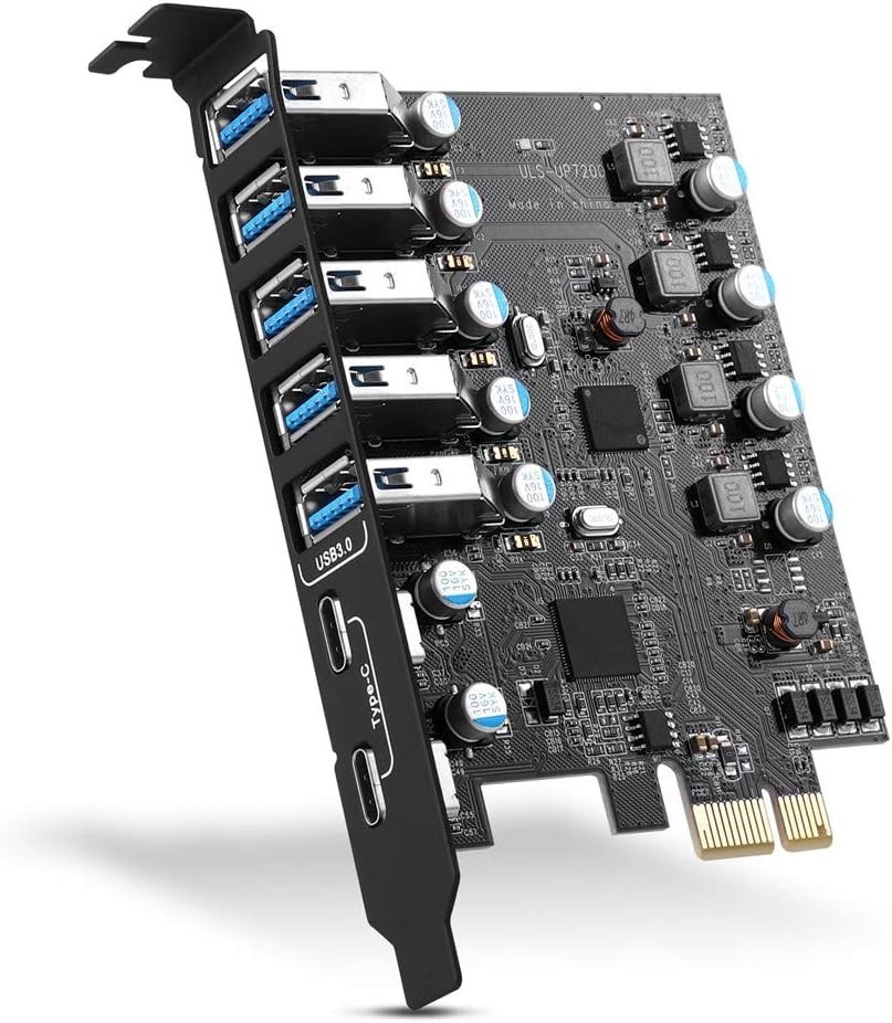 7-Port USB PCIe Expansion Card for Windows/MAC