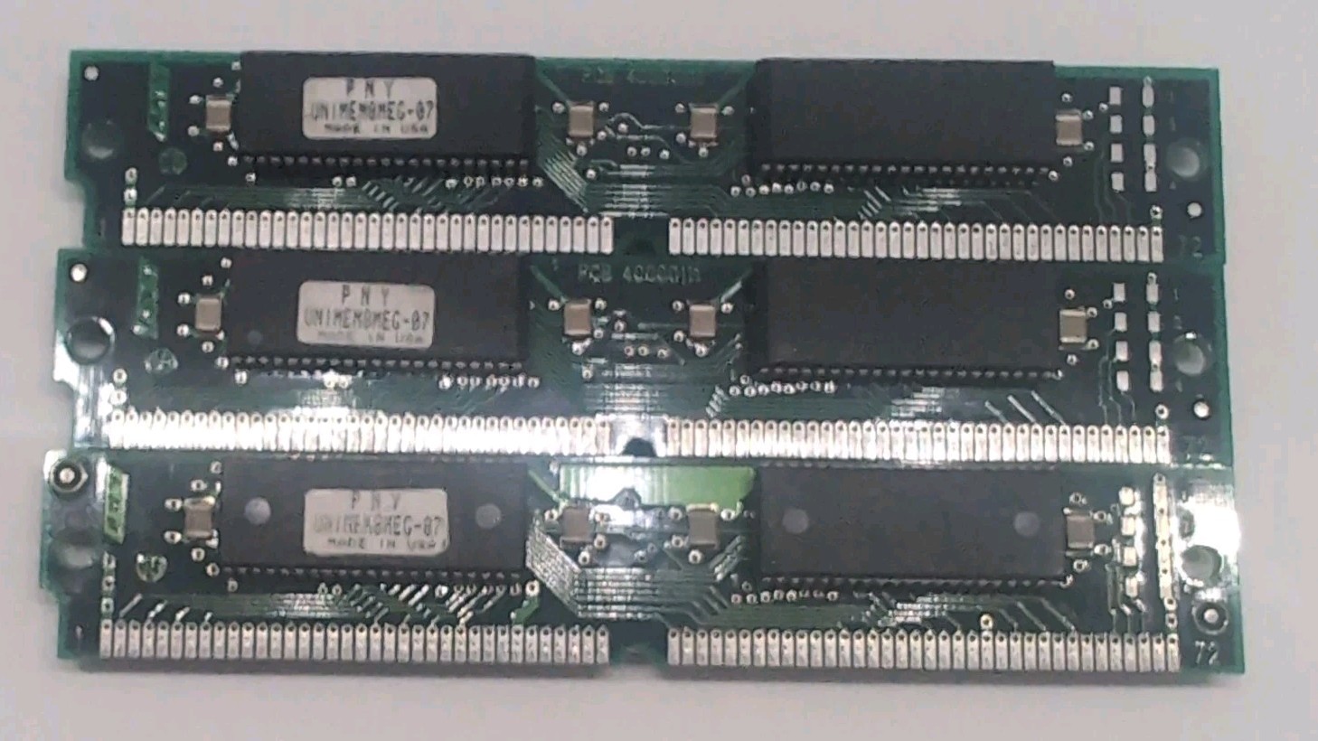 Vintage PNY 8MB 72-Pin SIMM RAM EDO 60ns Lot Of 3 24MB Total Hyundai Made In USA
