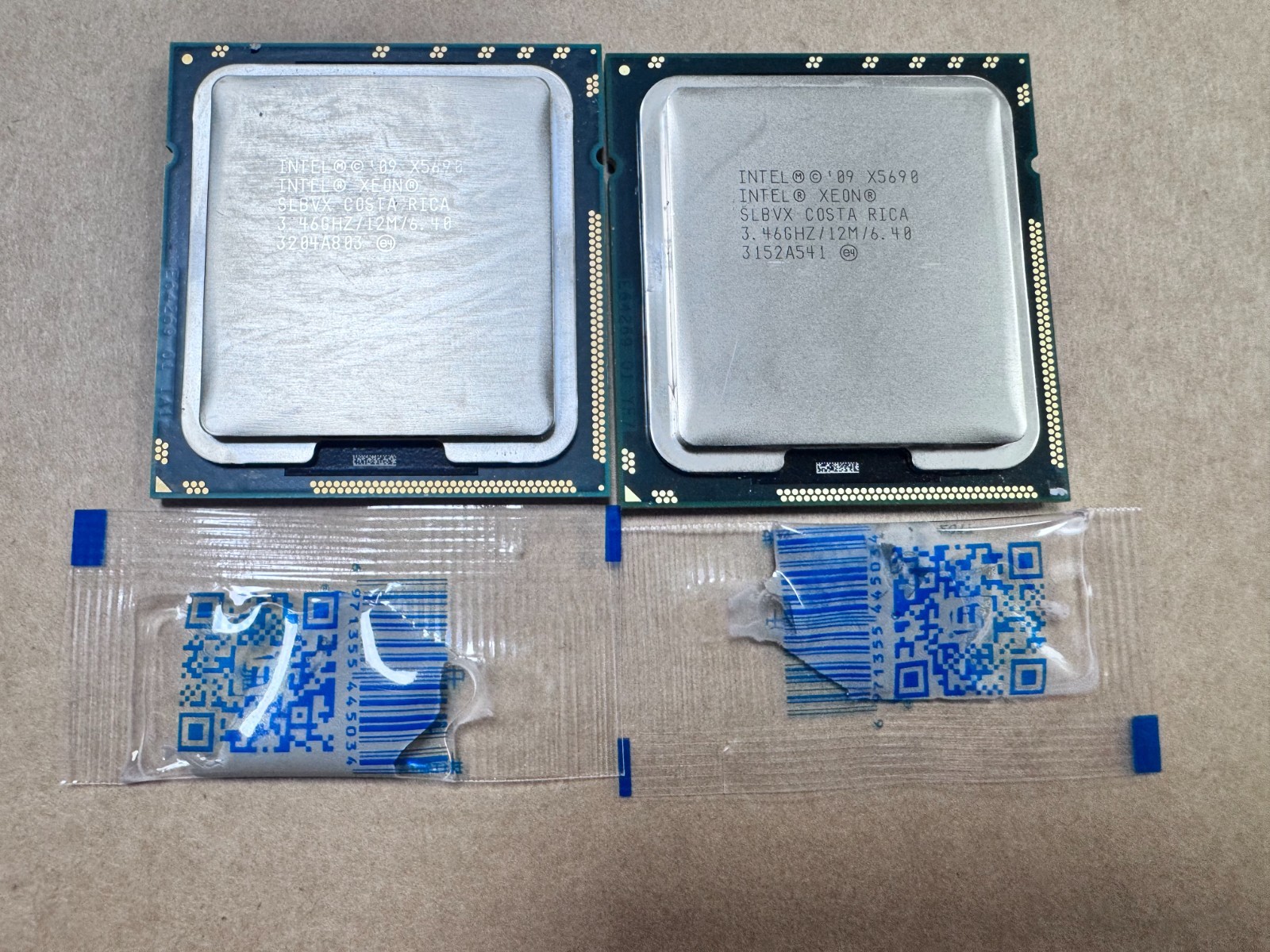 2pcs Matched Pair Intel Xeon X5690 SLBVX 3.46GHz 6.4GT/s 12MB 6 Core 1333GHz CPU