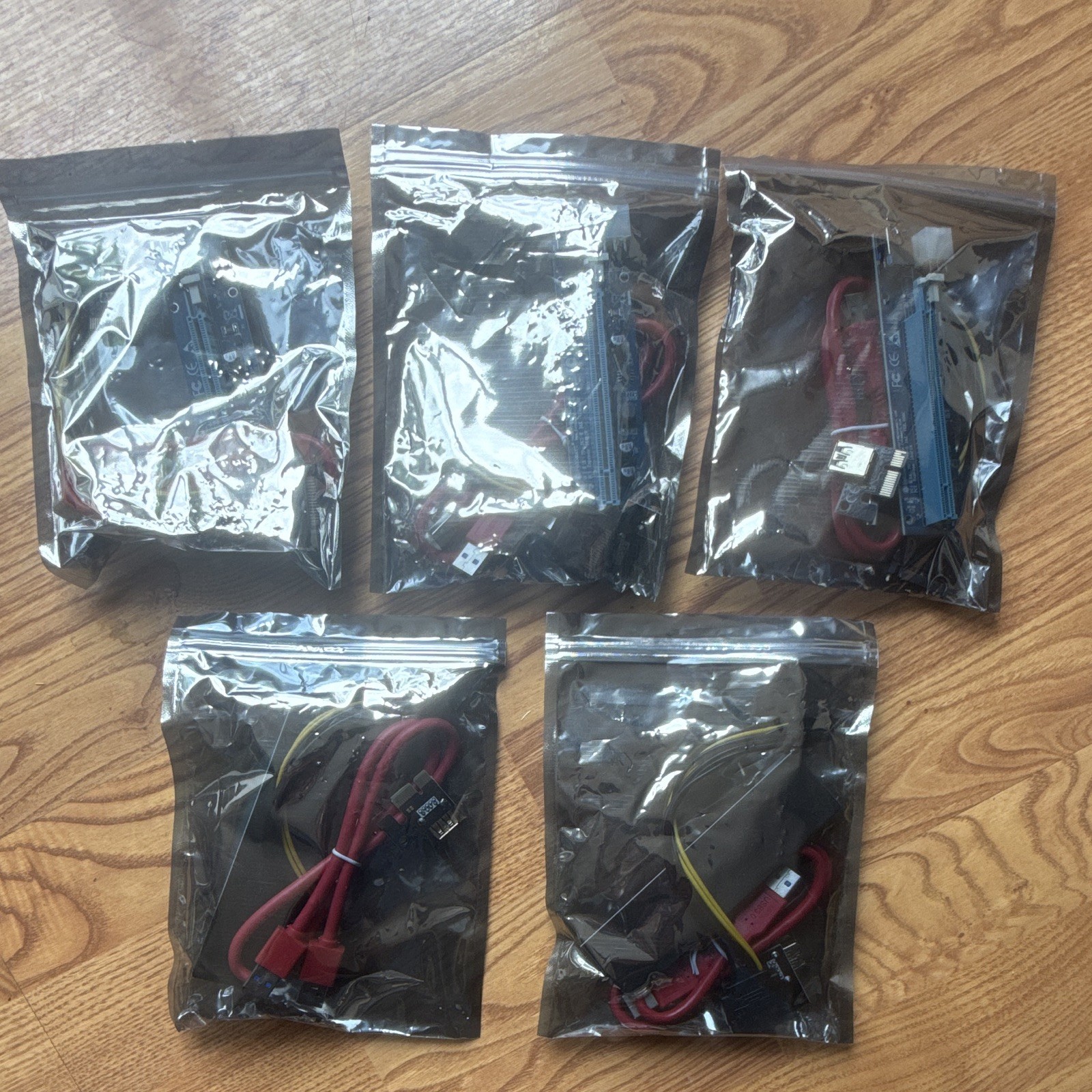 Lot of 5 PCI-E USB 3.0 Port Expansion Cards 1 Port Riser Card Universal Type