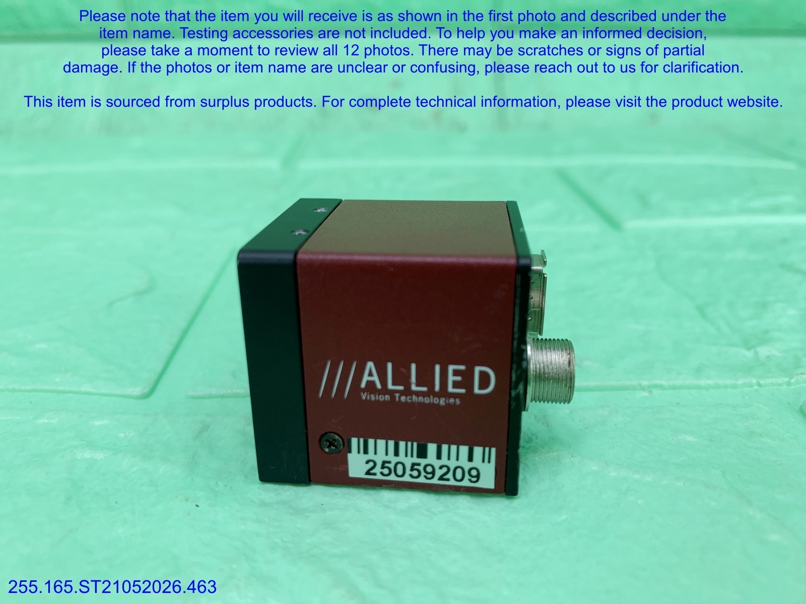 ALLIED GF 046B ASG Industrial Camera as in photos, sn:9209, Promotion