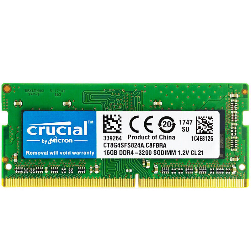 Crucial DDR4 16GB 1X16GB 3200MHz PC4-25600 Laptop 260-Pin SODIMM Notebook Memory