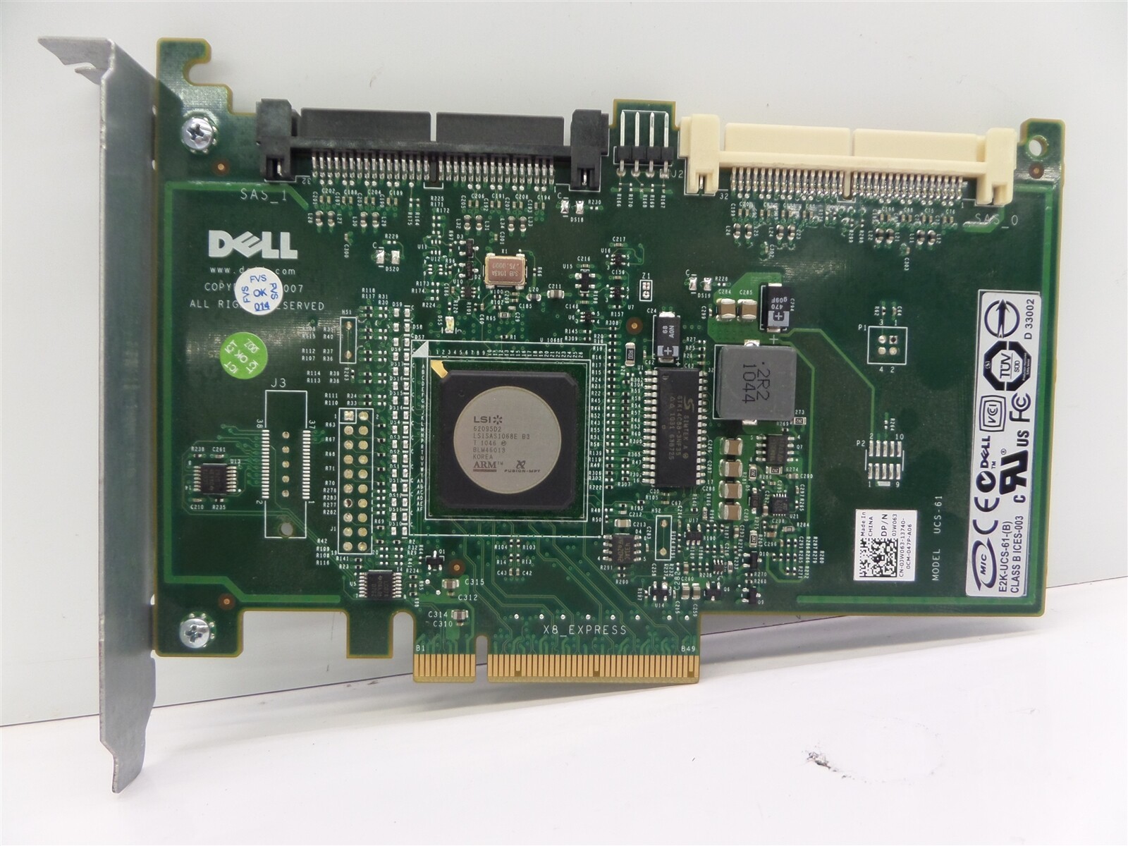 Dell JW063 Powerede SAS 6/ir RAID Controller Card