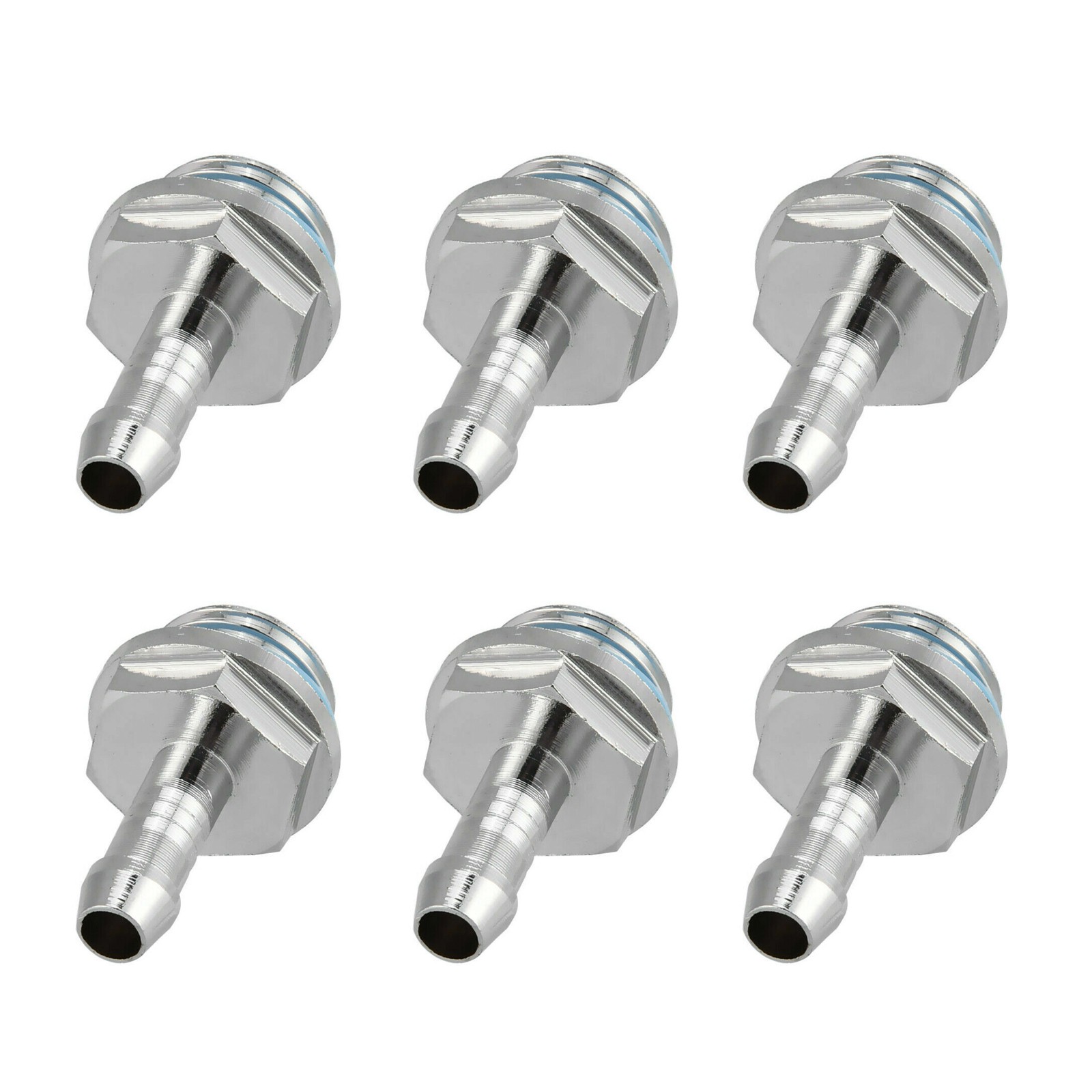 6pcs Connector G1/4 Thread Barb Water Cooling Fitting For ID 7-8mm Hose Tube