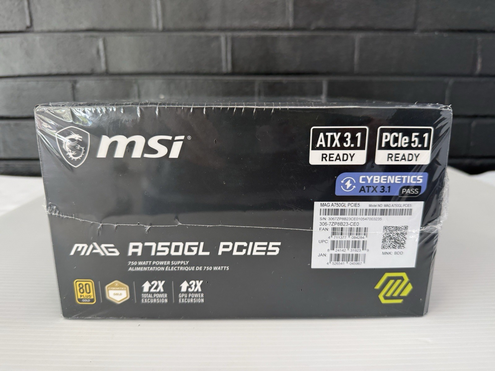 MSI MAG A750GL PCIE5 750W Gaming Power Supply ATX 3.1/PCIE 5.1 Ready 80 + Gold