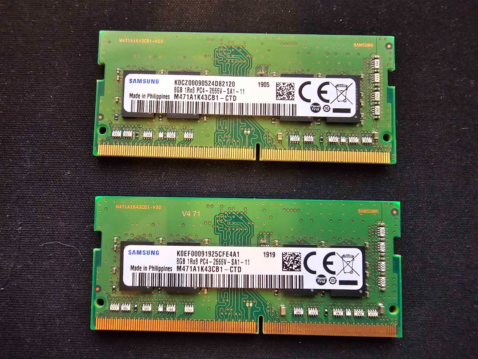 Samsung 16GB (2x8GB) SODIMM DDR3 M471A1K43CB1-CTD