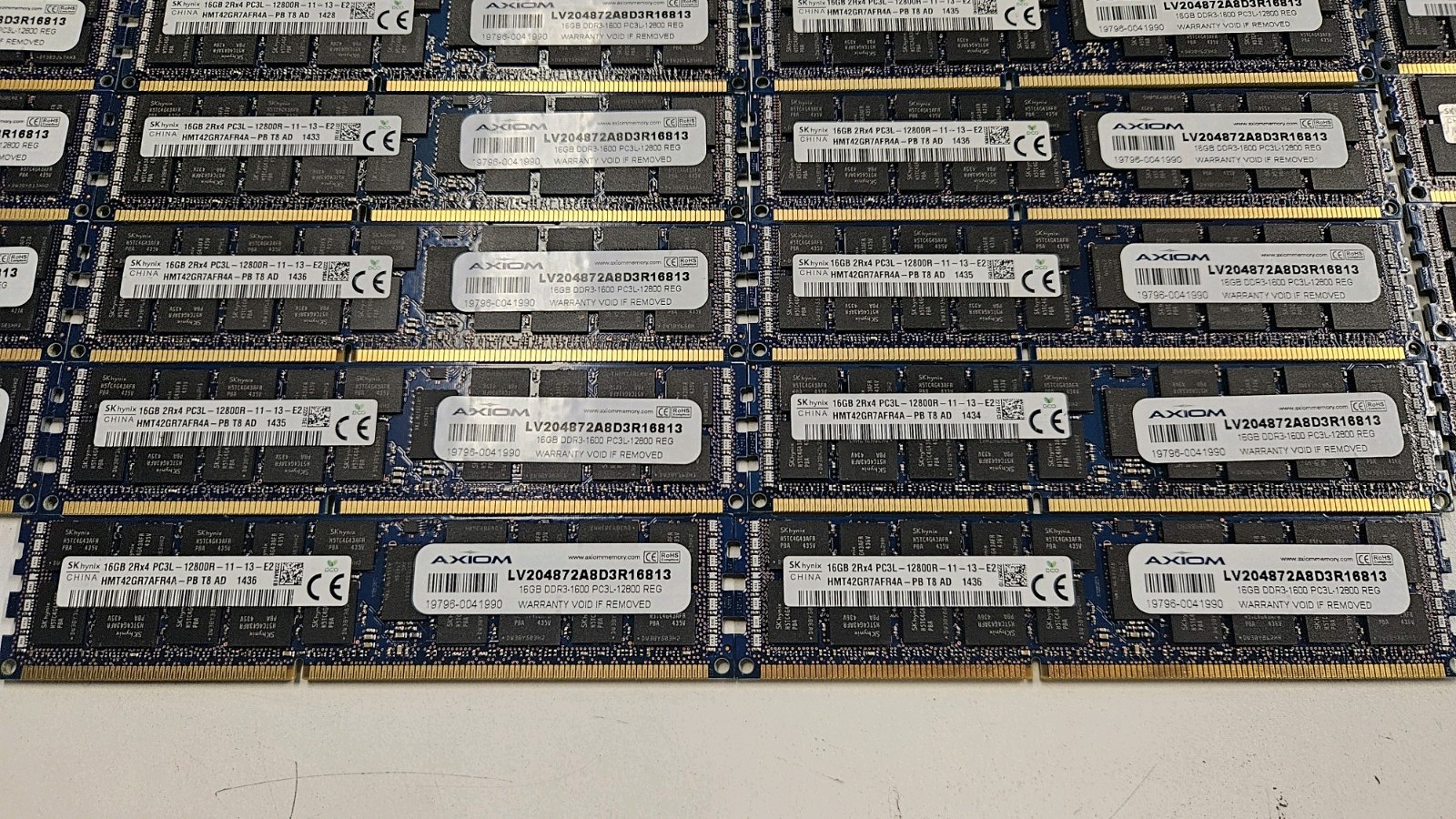 Lot of 42 SK Hynix 16GB DDR3 HMT42GR7AFR4-PB PC3L-12800R ECC RAM