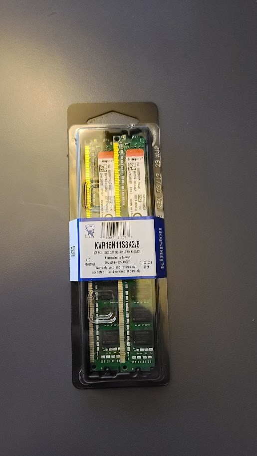 NEW Kingston 8GB PC3-12800 CL11 240 Pin UDIMM RAM Kit (2x4GB) KVR16N11S8K2/8