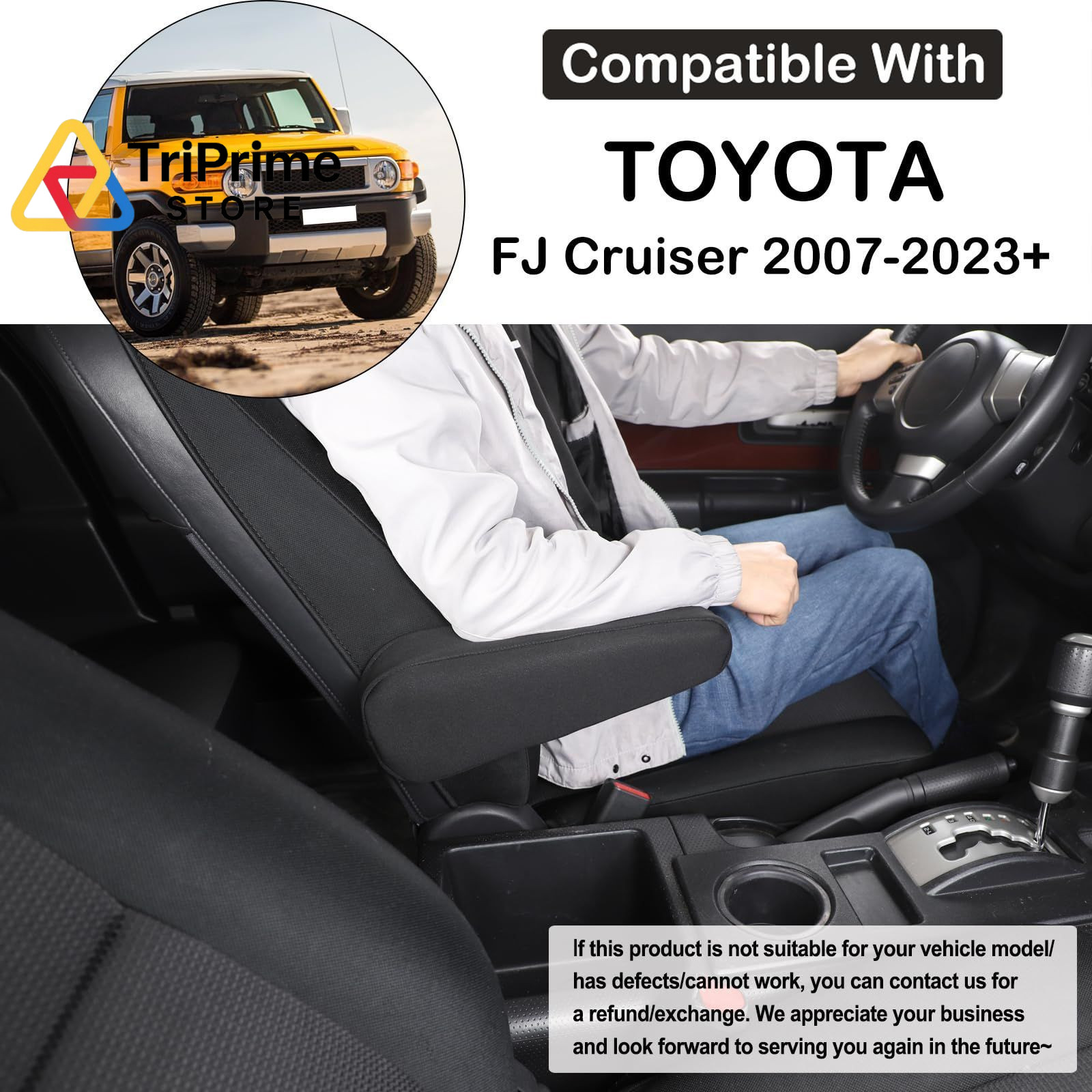 Aunginsy Seat Armrest Covers Fit Toyot@ FJ Left and Right-Flat Cloth Fabric
