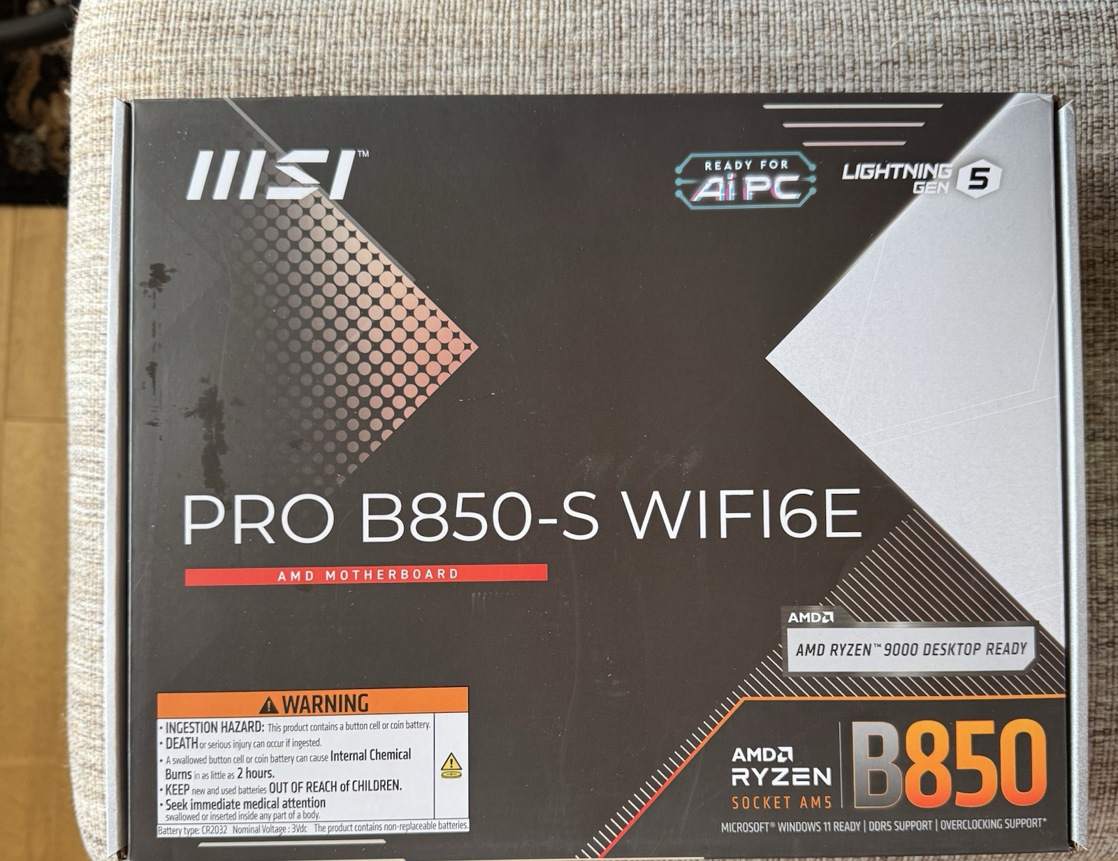 MSI PRO B850-S WIFI6E AM5 AMD B850 SATA 6Gb/s 5G Network Wi-Fi7 DDR5 Motherboard