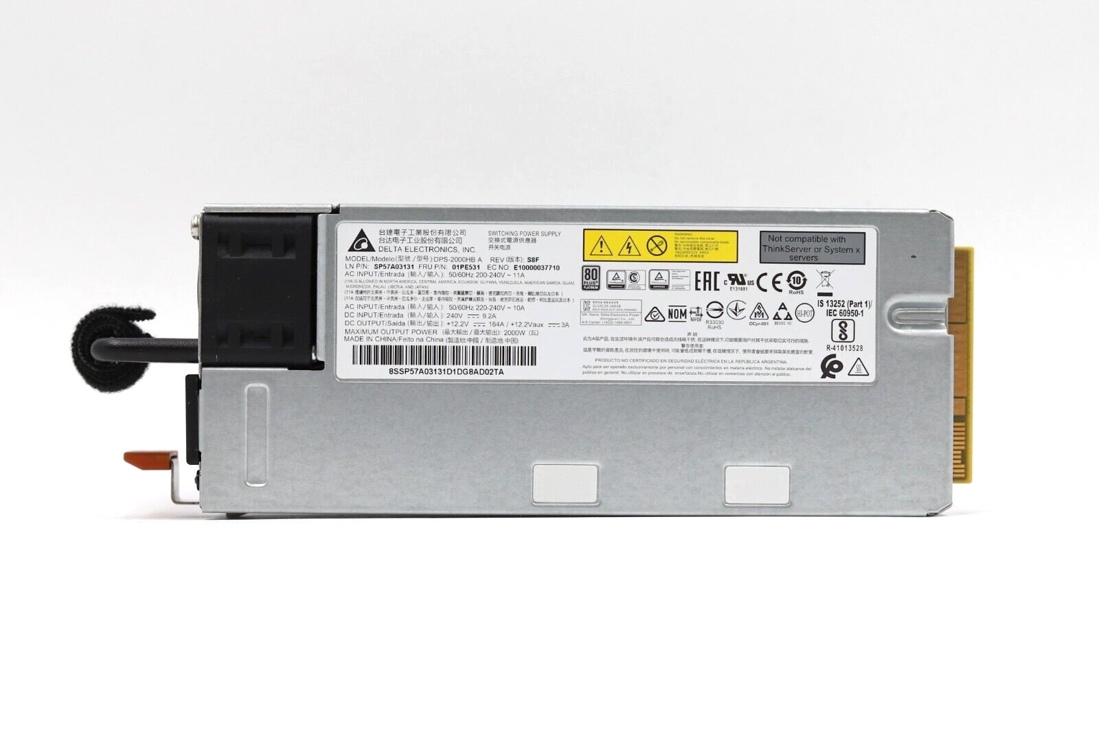 Lenovo DPS-2000HB 2000W 80+ Platinum Power Supply For SR860/SR950 FRU: 01PF095