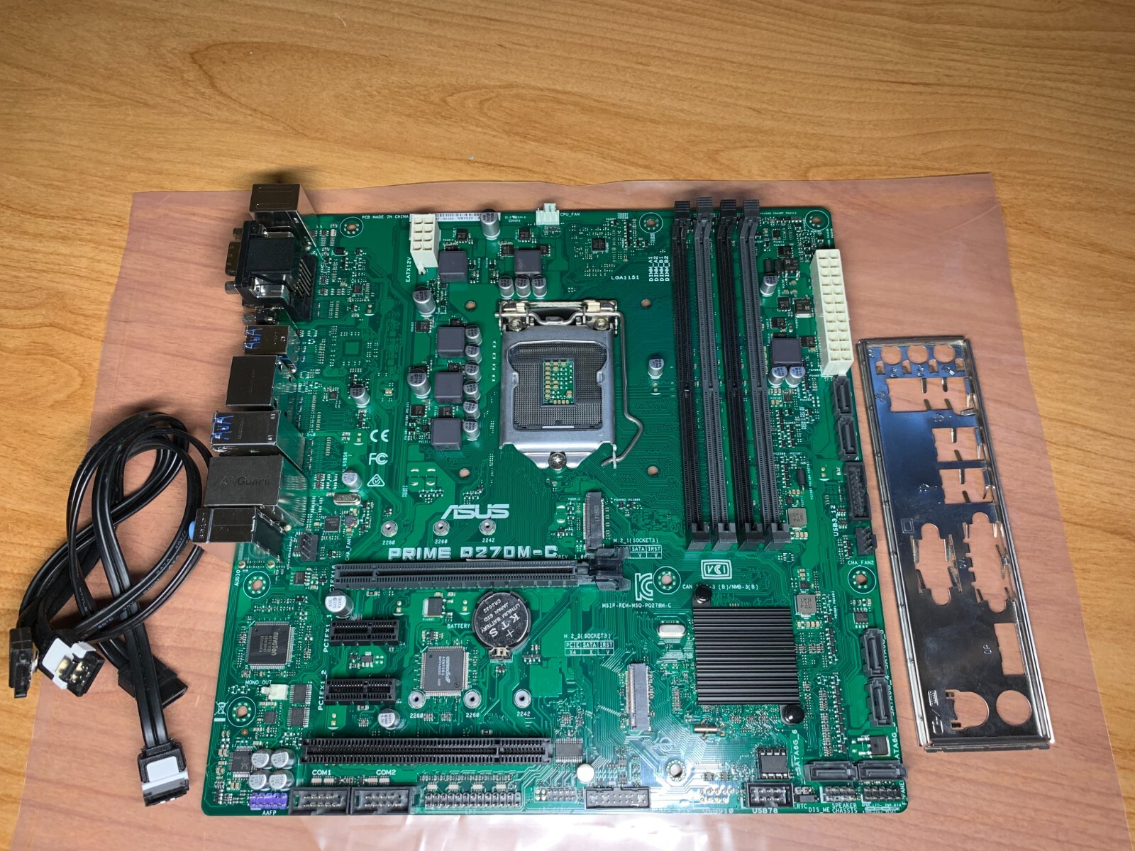 ASUS Prime Q270M-C LGA1151 DP HDMI VGA Motherboard w IO Plate and Sata Cables
