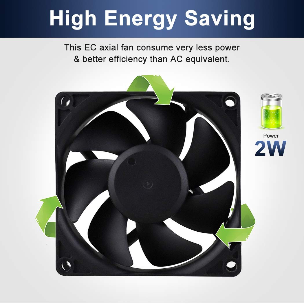 80mm EC Axial Fan AC 110V 120V Brushless Cooling Fan 80mm x 25mm