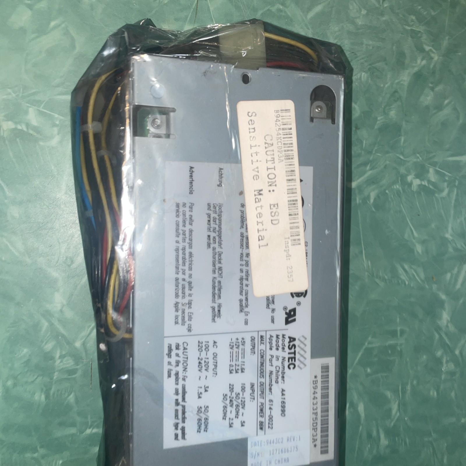 NOS ASTEC Model AA16990 Apple Part # 614-0022 Power SPLY for Apple Mac 86 W