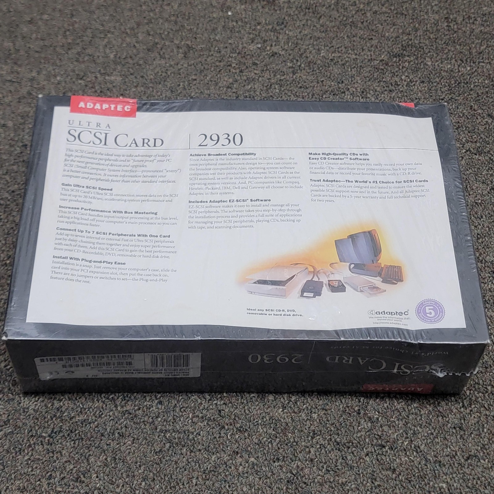 Adaptec AHA-2930U Ultra SCSI Card 2930 PCI Non-RAID Controller Desktop PC Sealed