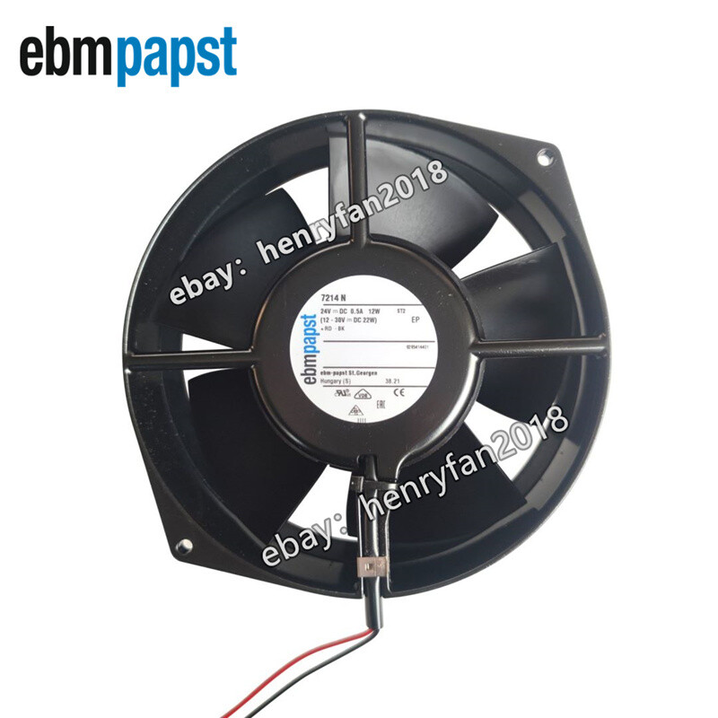 1Pcs Ebmpapst 7214N Axial Fan DC 24V 12W 0.5A 172*150*55MM 2-wireS Cooling Fan