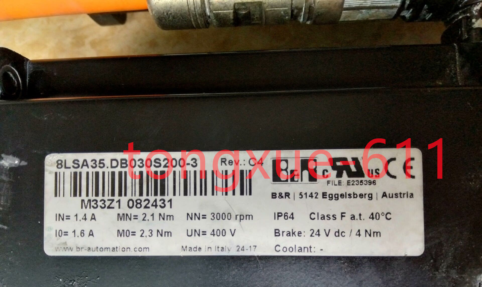Used B&R 8LSA35.DB030S200-3 motor Via FedEx or DHL