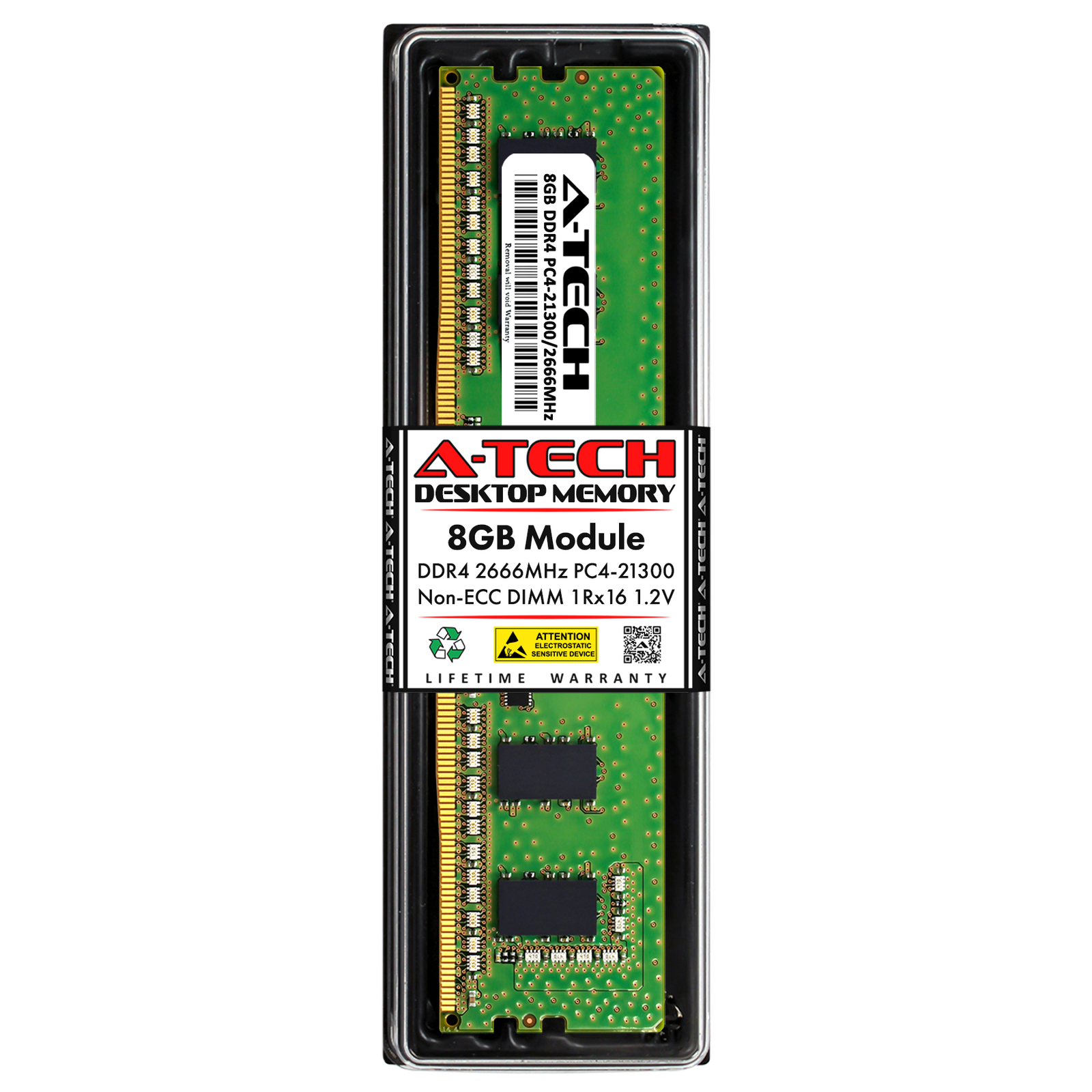 8GB DDR4-2666 DIMM Kingston KVR26N19S6/8 Equivalent Desktop Memory RAM