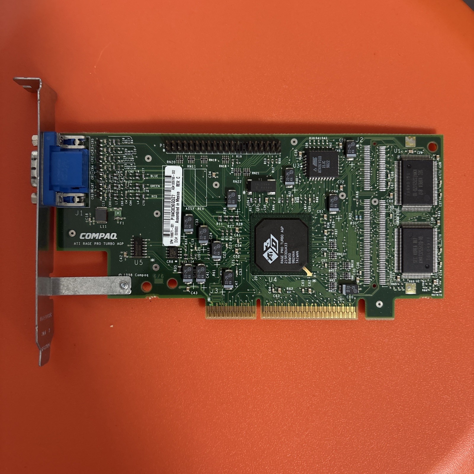 Vintage Compaq ATI Rage Pro Turbo AGP VGA Video Graphics Card 166871-001