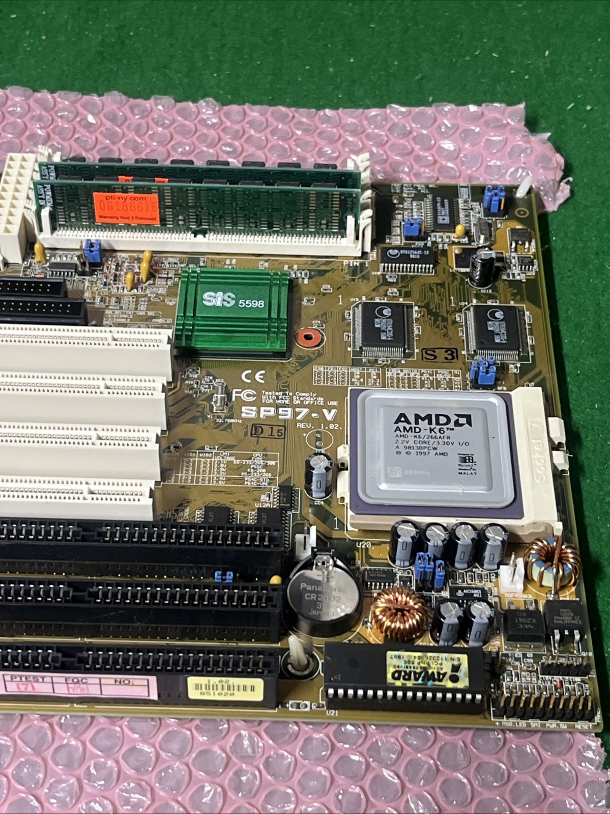 ASUS SP97‑V Socket 7 Motherboard + AMD‑K6 CPU + RAM – Vintage Retro PC – @MB2
