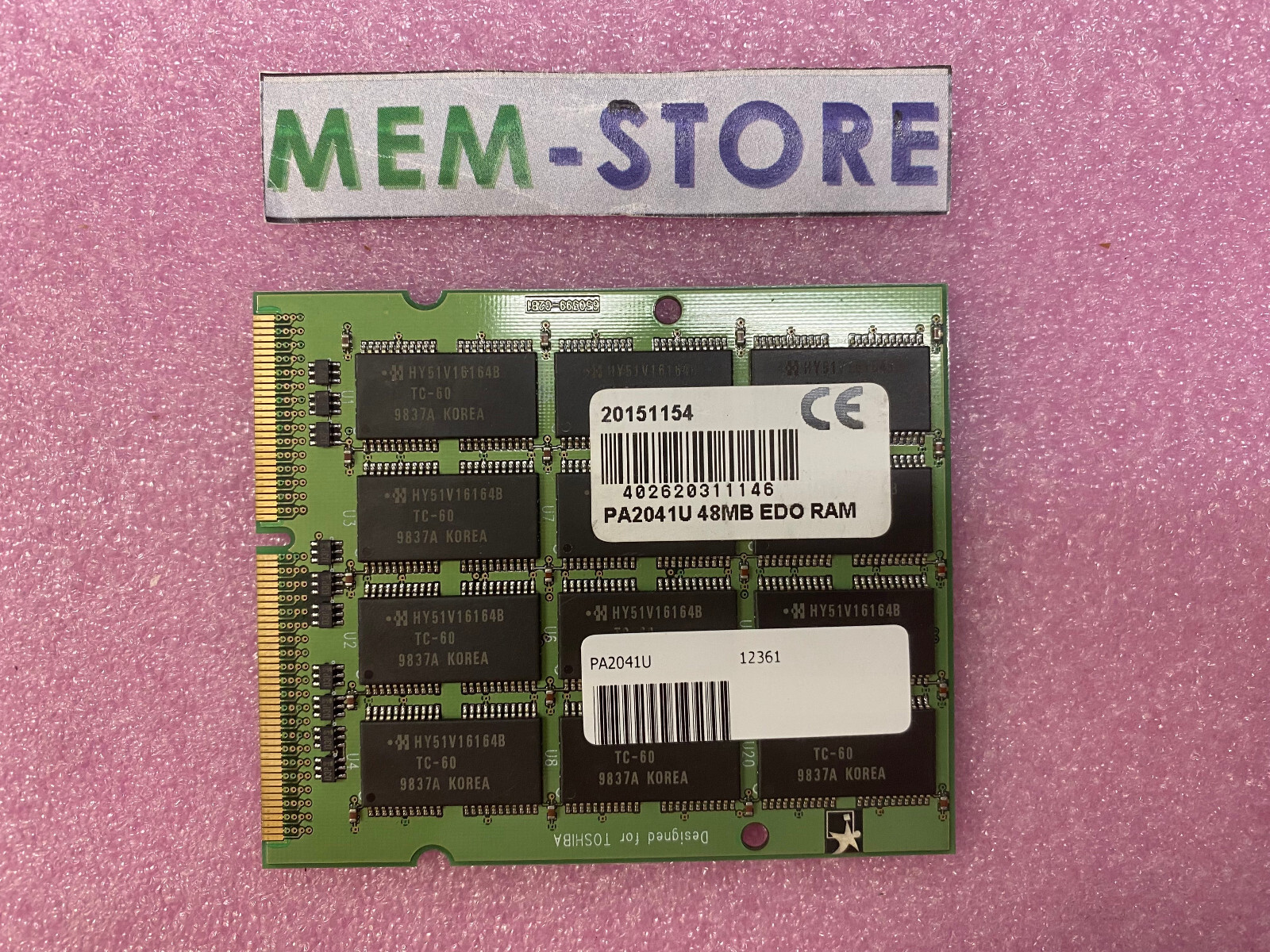 Toshiba RAM PA2041U 48MB EDO 144pin SODIMM for Toshiba Laptop Memory Grade A!