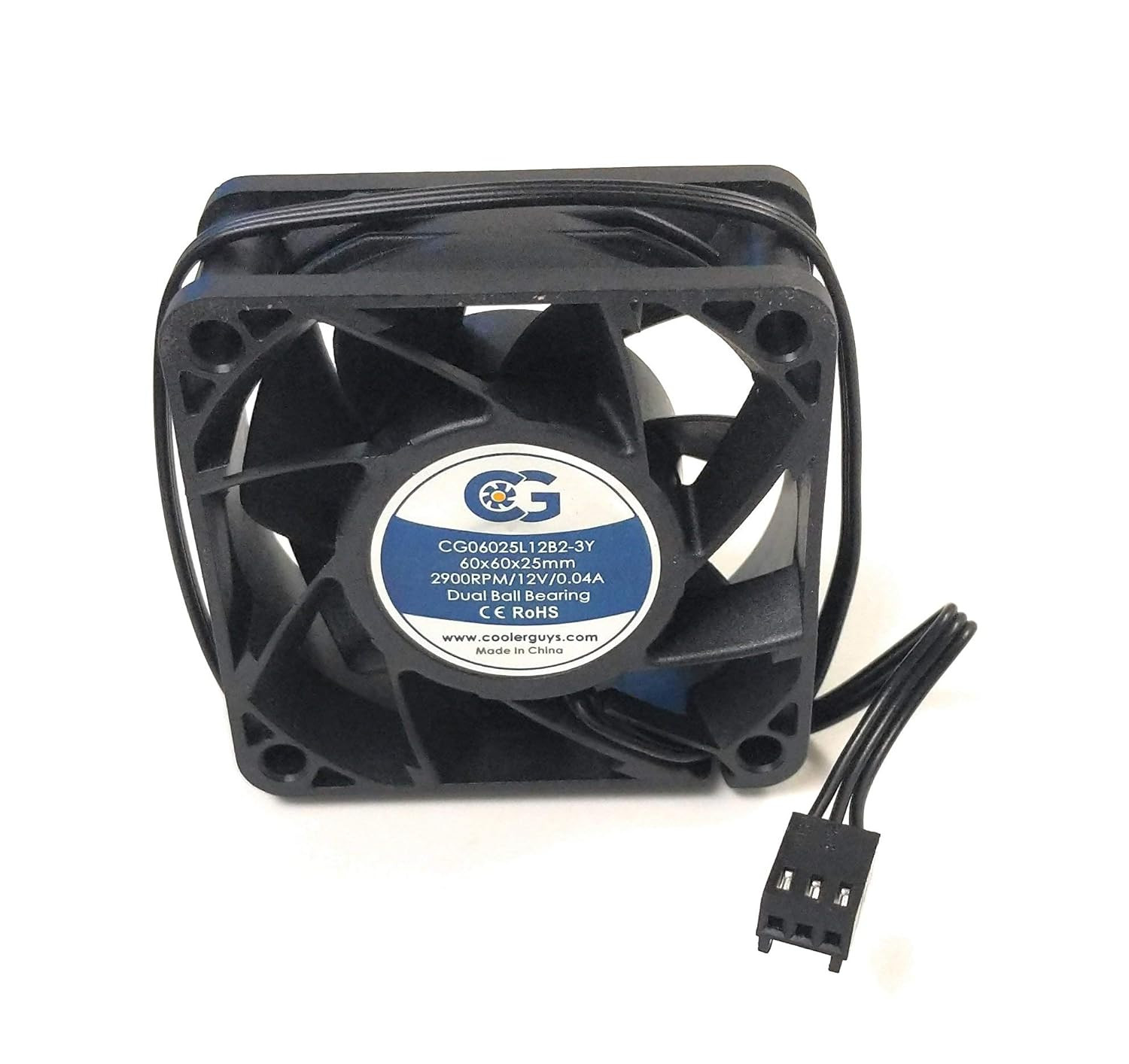 60mm Ultra Quiet Dual Ball Bearing Cooling Fan 60x60x25mm