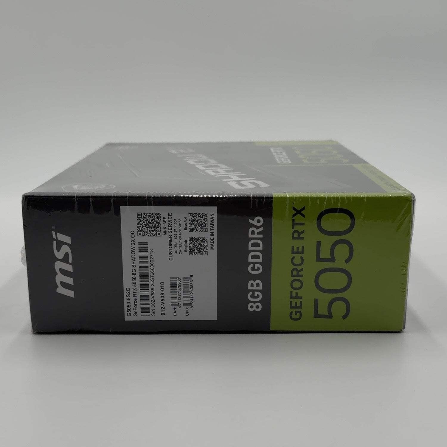 New MSI GeForce RTX 5050 SHADOW 2X OC 8GB GDDR6 Graphics Card 912-V538-018