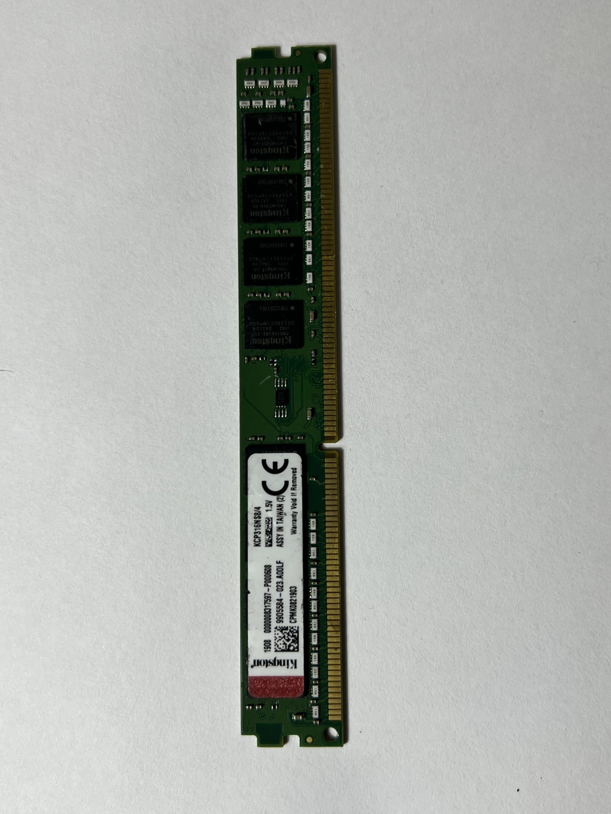 Kingston 4GB DDR3 VLP RAM | PC3-12800 | DIMM | Desktop Memory (KCP316NS8/4) 1.5V