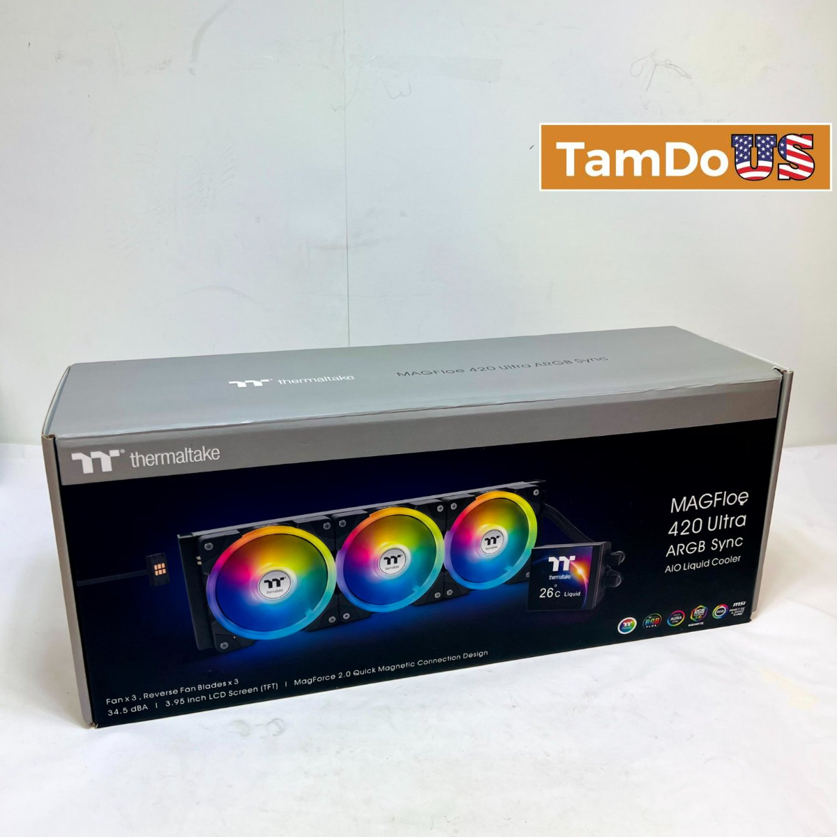 Thermaltake MAGFloe 420 Ultra ARGB Sync 420mm LCD AIO Liquid CPU Cooler