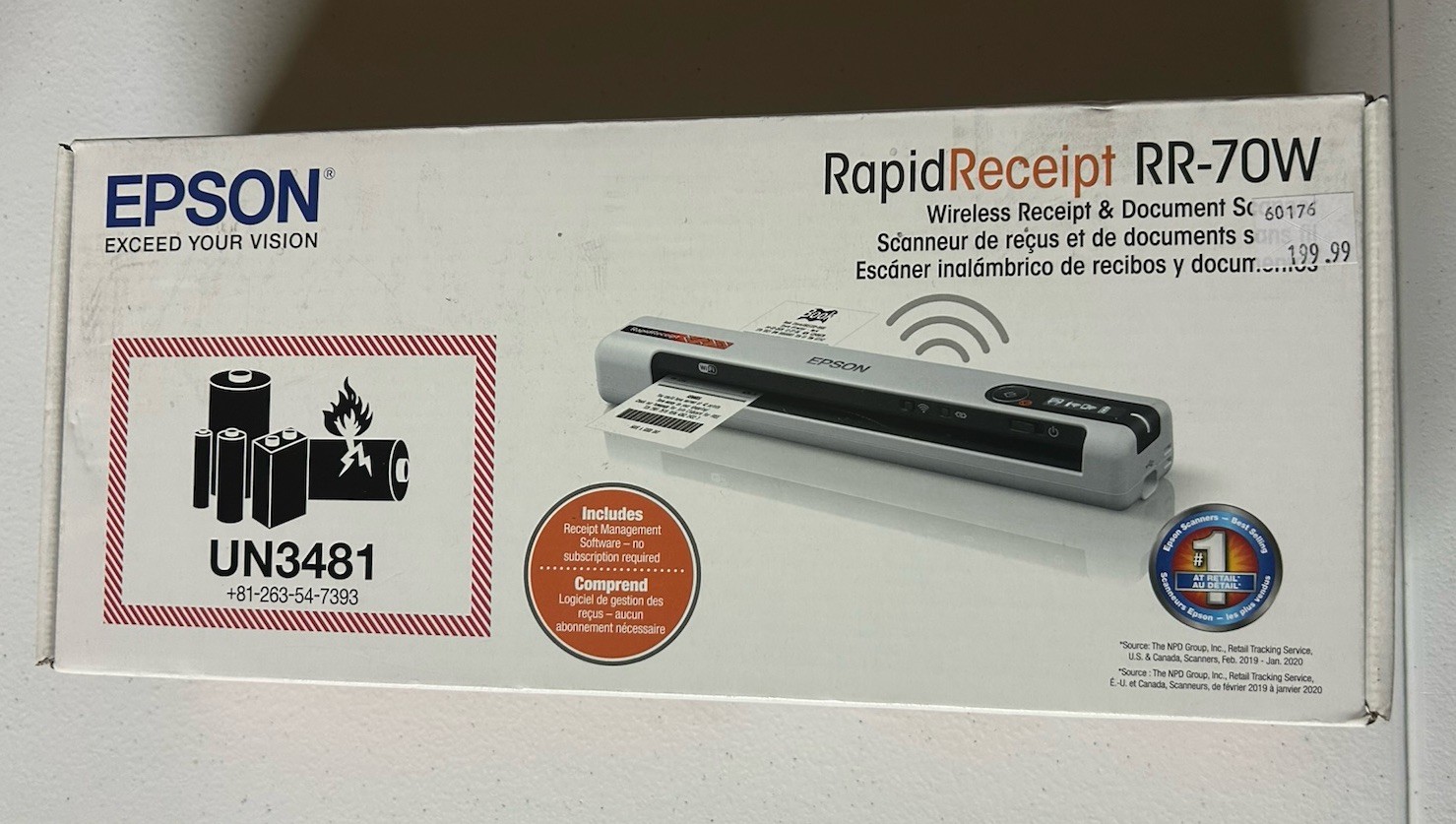 Epson – RR-70W – Rapid Receipt Wireless Document Scanner – Free Shipping