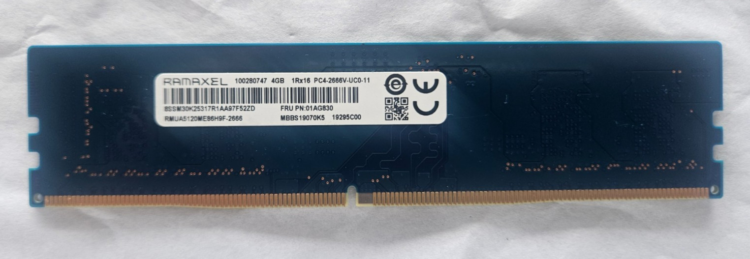 1 Stick of Ramaxel 4GB PC4-2666V-UC0-11 RAM, Used