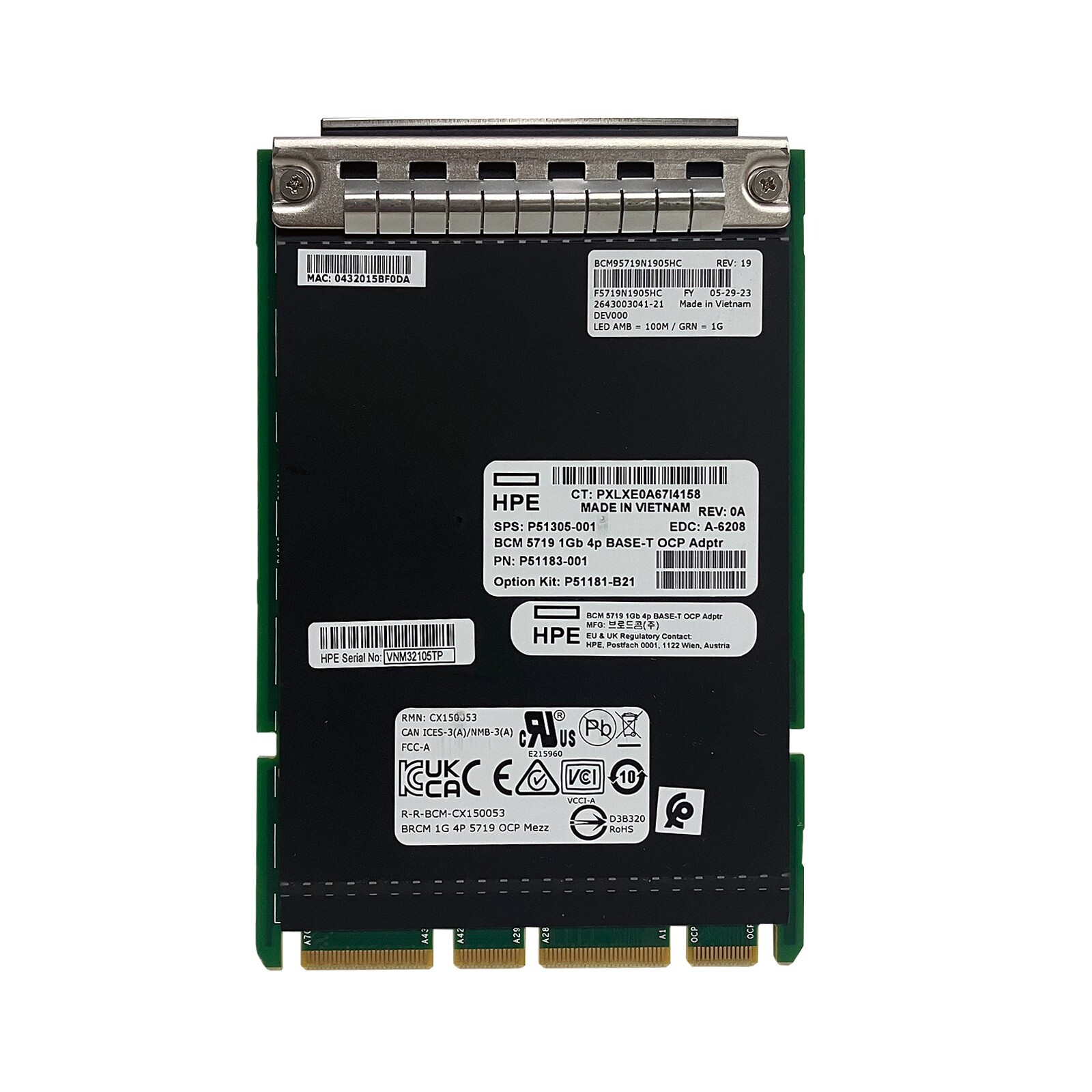 HPe P51305-001 Broadcom BCM5719 4 Port 1GB OCP3 SAS9300-8E P51183-001 P51181-B21