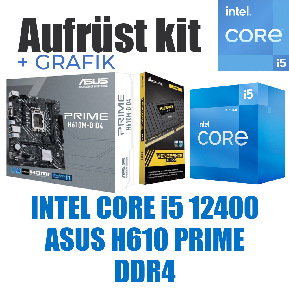 PC bundle upgrade kit gaming office set Intel Core i5 12400 + ASUS motherboard + DDR4