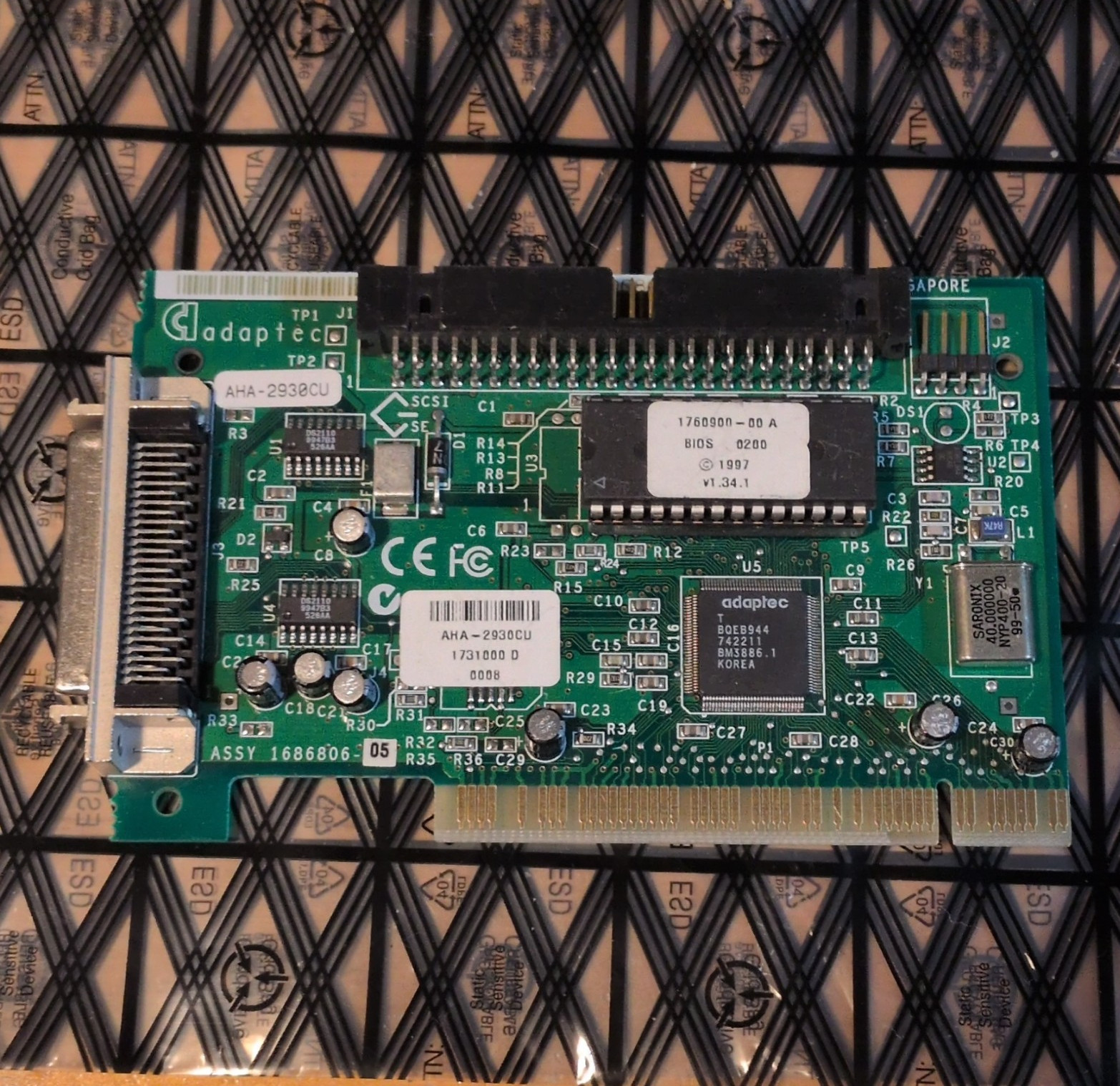 Adaptec AHA-2930CU PCI SCSI-1 Controller Card, 1 Port (Internal/External)