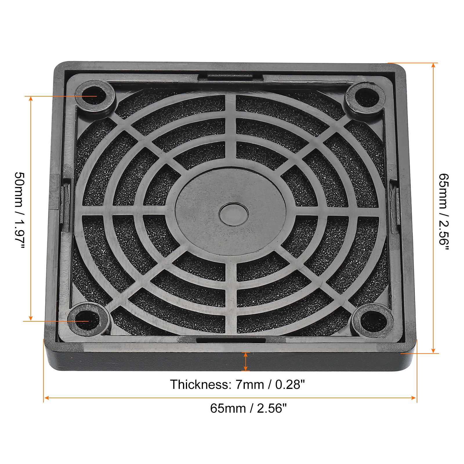 2Pcs 60mm Cooling Fan Filter w Screw ABS Ventilator Grill Guard