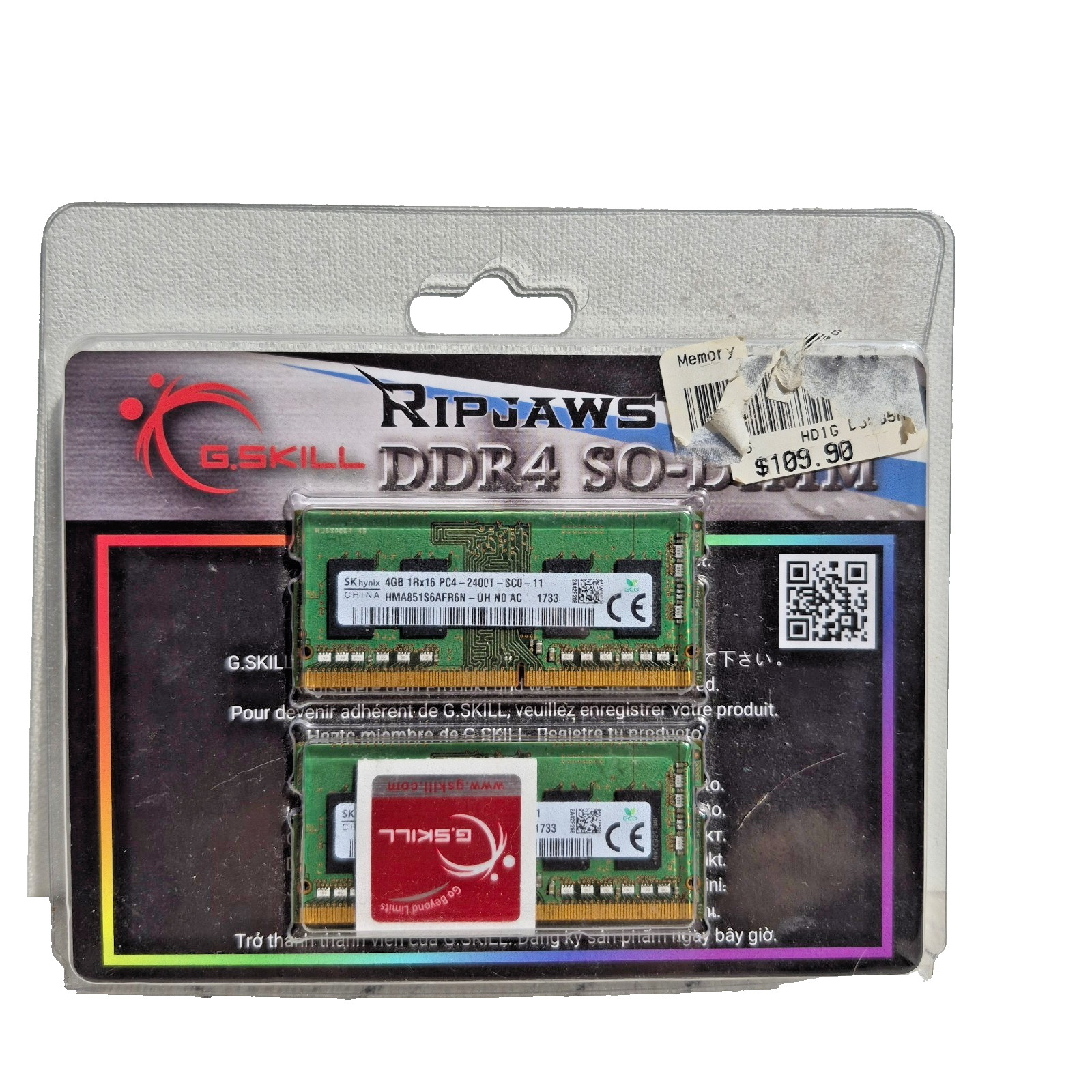 NWT – G.Skill 8GBx2 Performance DDR4 SO-DIMM Memory, 16GB total