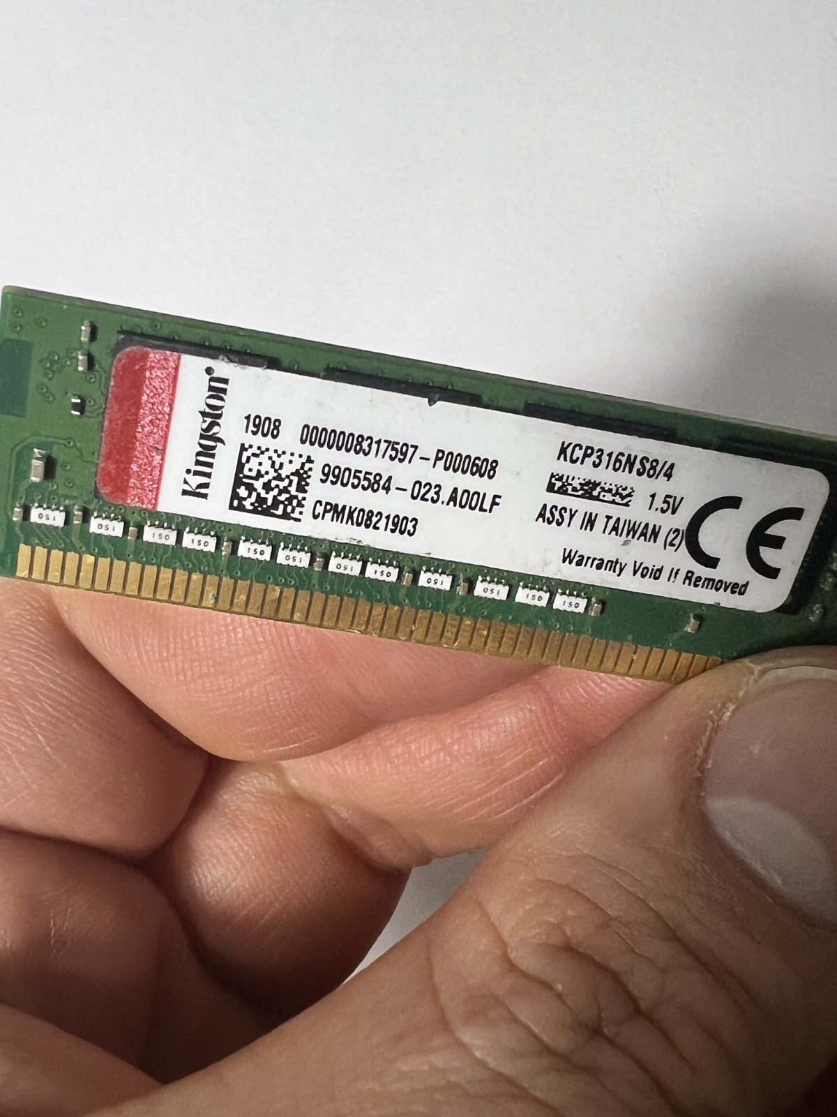 Kingston 4GB DDR3 VLP RAM | PC3-12800 | DIMM | Desktop Memory (KCP316NS8/4) 1.5V