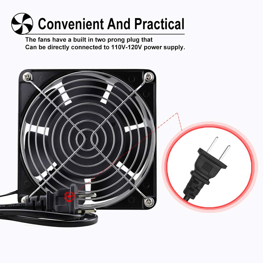 AC 12038 120Mm X 38Mm 110V 120V Dual Ball Metal Cooling Axial Fan High Airflow