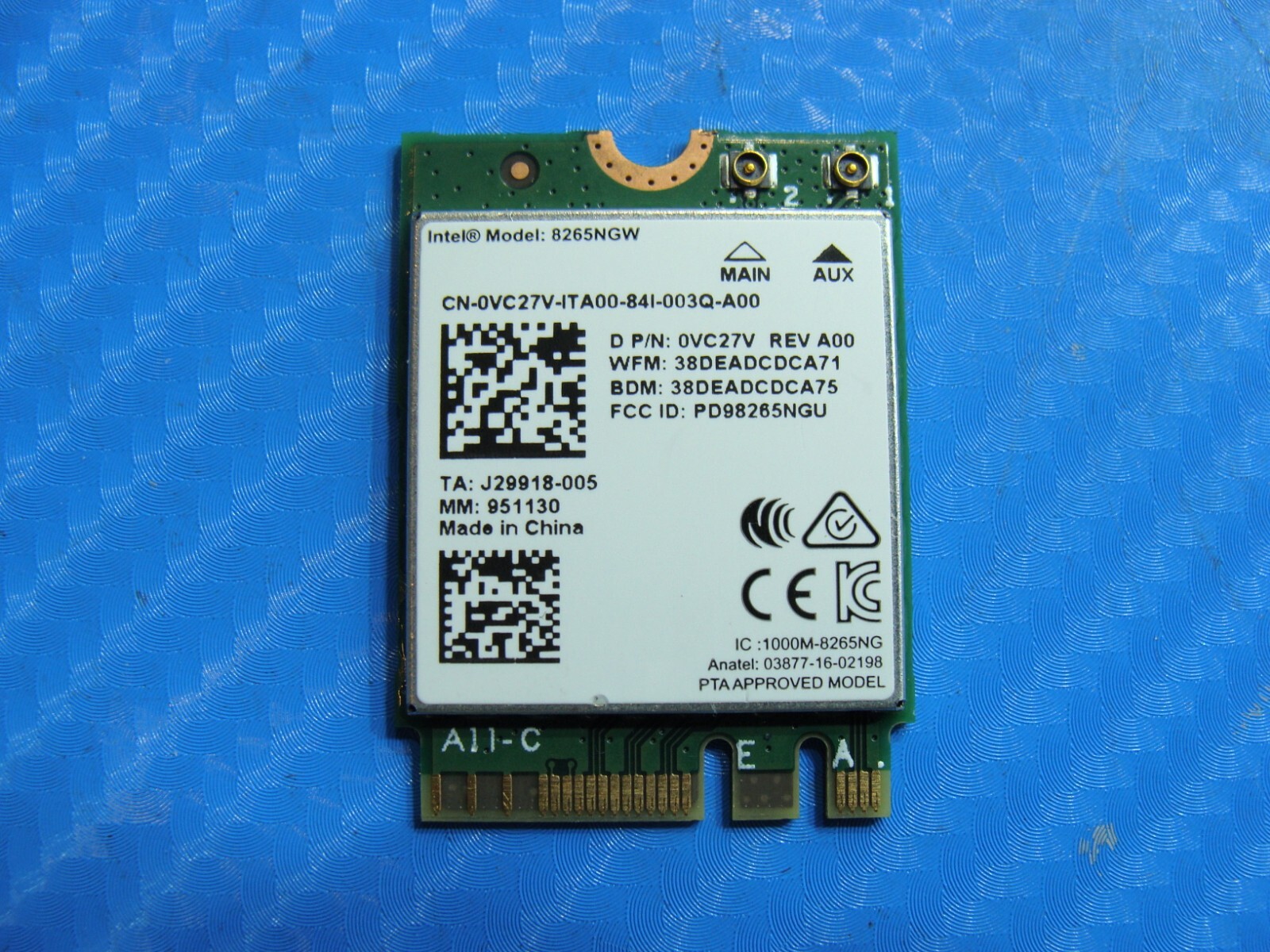 Dell Latitude 7480 14″ Genuine Laptop Wireless WiFi Card 8265NGW VC27V