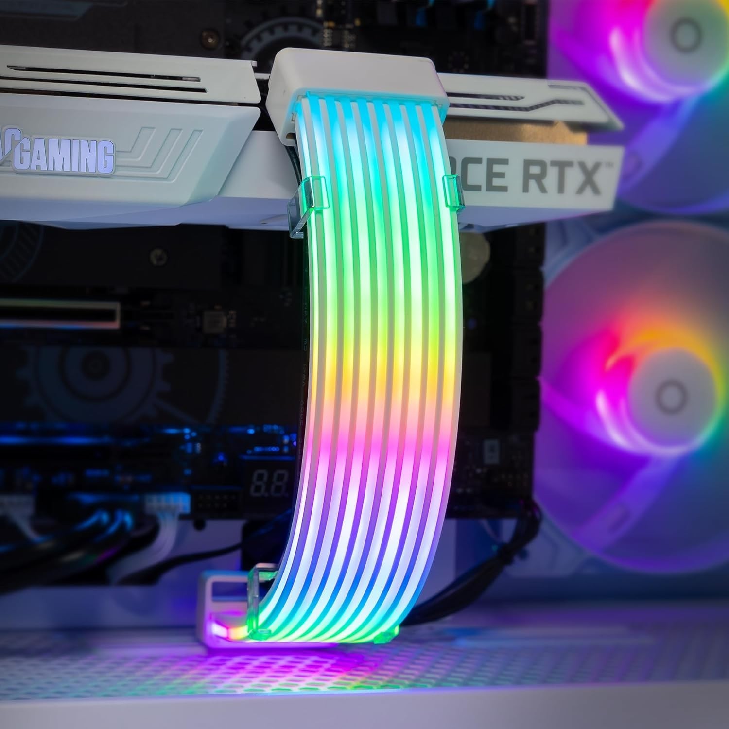 RGB Cable Cover Kit for PC Gaming Builds Flexible 24-Pin & GPU ARGB Extension